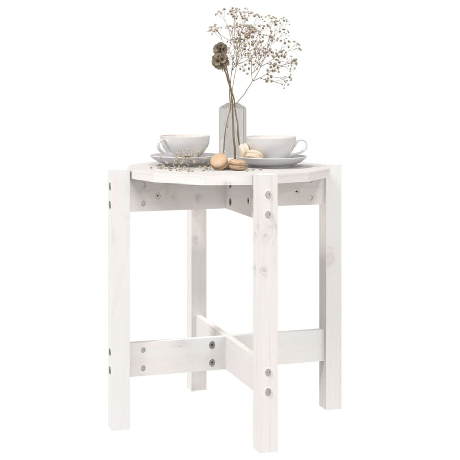 Salontafel Ø 42,5x45 cm massief grenenhout wit Ø 42.5 x 45 cm Wit