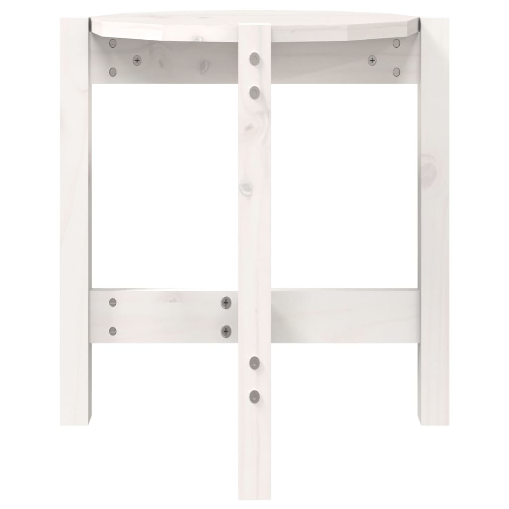 Salontafel Ø 42,5x45 cm massief grenenhout wit Ø 42.5 x 45 cm Wit