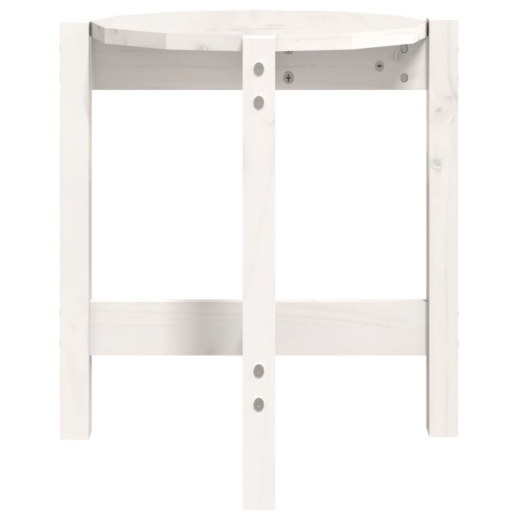 Salontafel Ø 42,5x45 cm massief grenenhout wit Ø 42.5 x 45 cm Wit