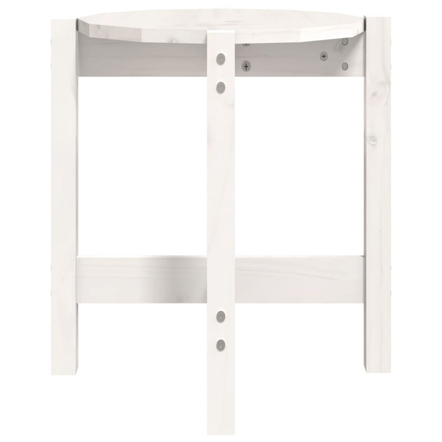 Salontafel Ø 42,5x45 cm massief grenenhout wit Ø 42.5 x 45 cm Wit