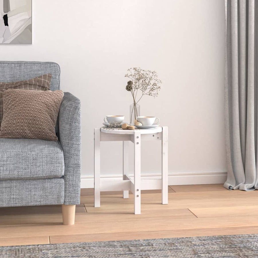 Salontafel Ø 42,5x45 cm massief grenenhout wit Ø 42.5 x 45 cm Wit