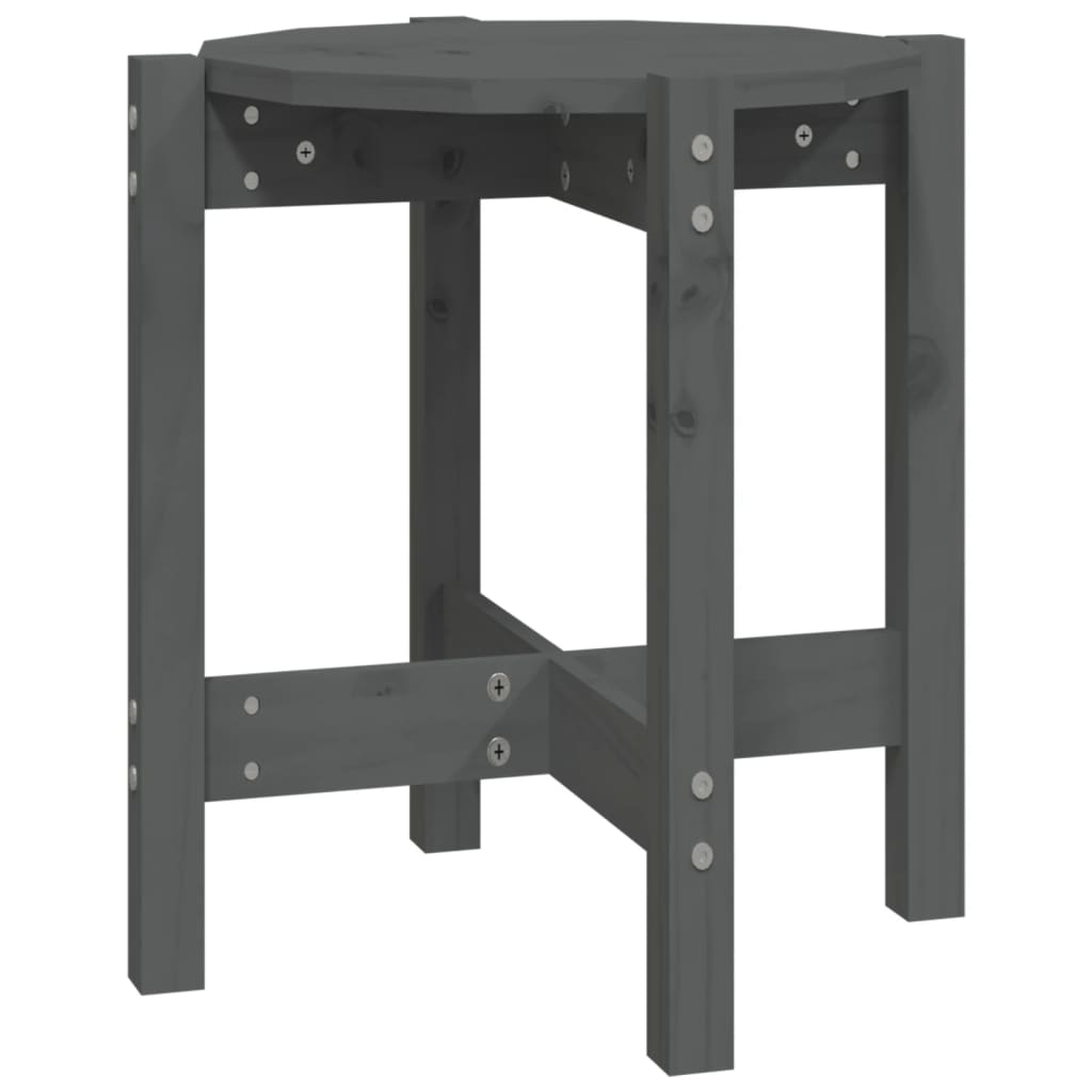 Salontafel Ø 42,5X45 Cm Massief Grenenhout Ø 42.5 x 45 cm Grijs