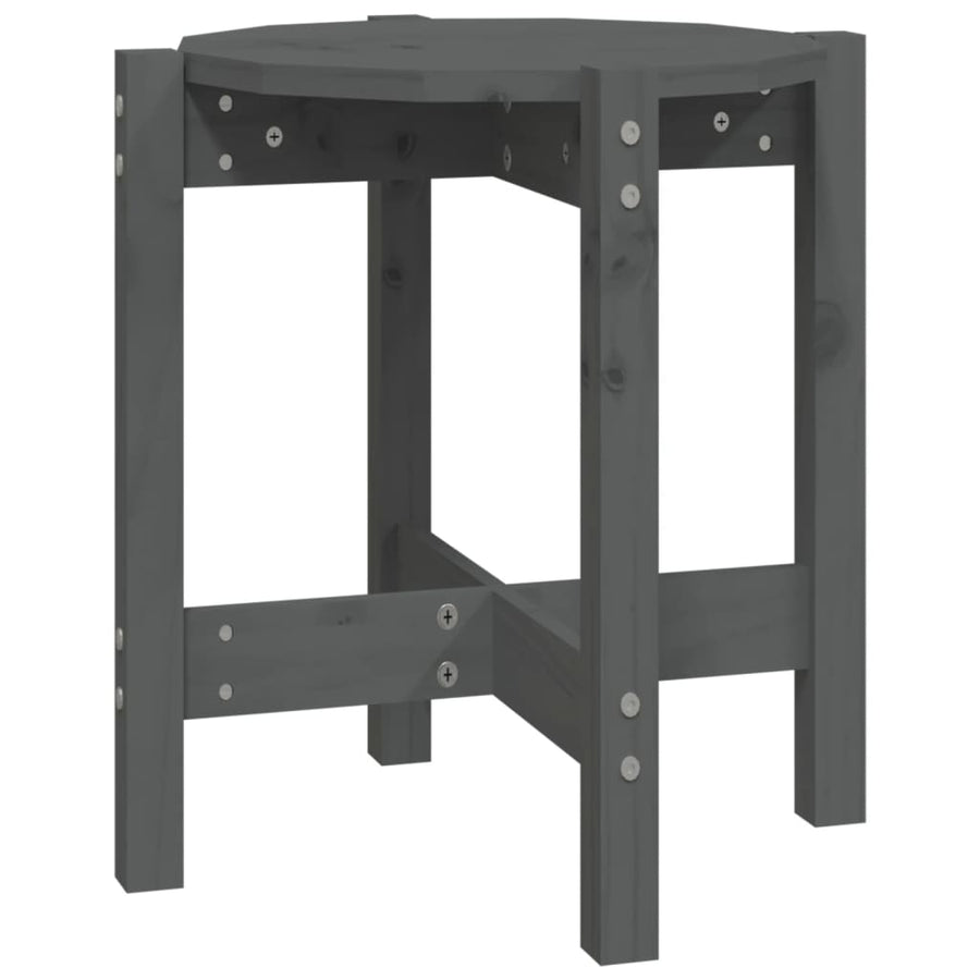 Salontafel Ø 42,5X45 Cm Massief Grenenhout Ø 42.5 x 45 cm Grijs