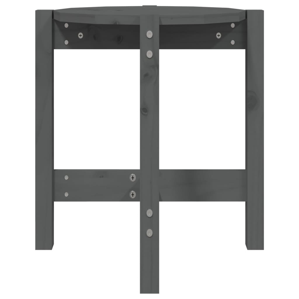 Salontafel Ø 42,5X45 Cm Massief Grenenhout Ø 42.5 x 45 cm Grijs
