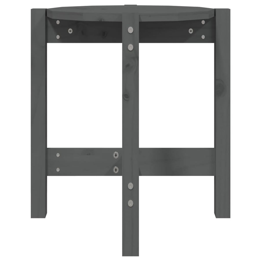Salontafel Ø 42,5X45 Cm Massief Grenenhout Ø 42.5 x 45 cm Grijs