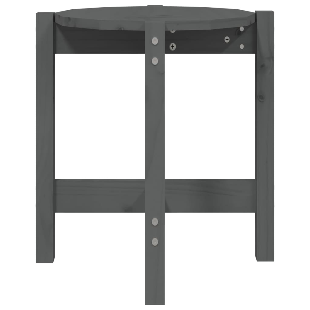 Salontafel Ø 42,5X45 Cm Massief Grenenhout Ø 42.5 x 45 cm Grijs