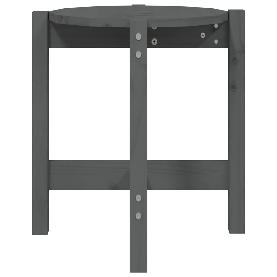 Salontafel Ø 42,5X45 Cm Massief Grenenhout Ø 42.5 x 45 cm Grijs