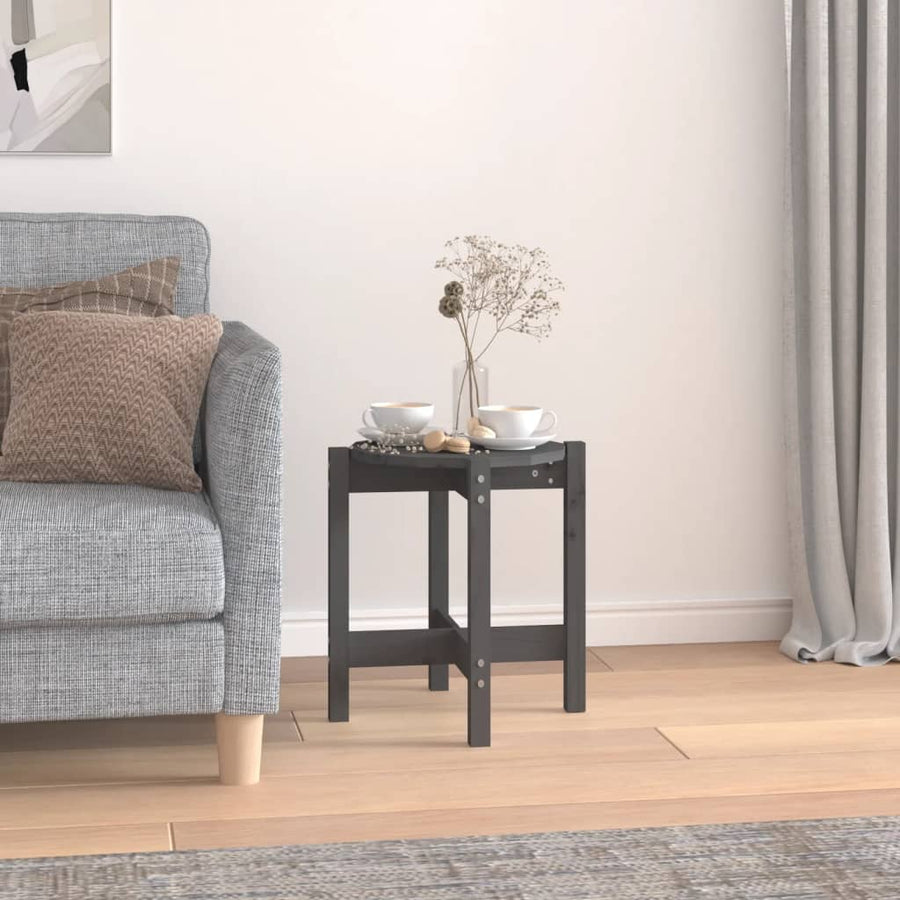 Salontafel Ø 42,5X45 Cm Massief Grenenhout Ø 42.5 x 45 cm Grijs