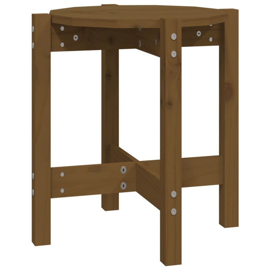 Salontafel Ø 42,5X45 Cm Massief Grenenhout Ø 42.5 x 45 cm Honingbruin