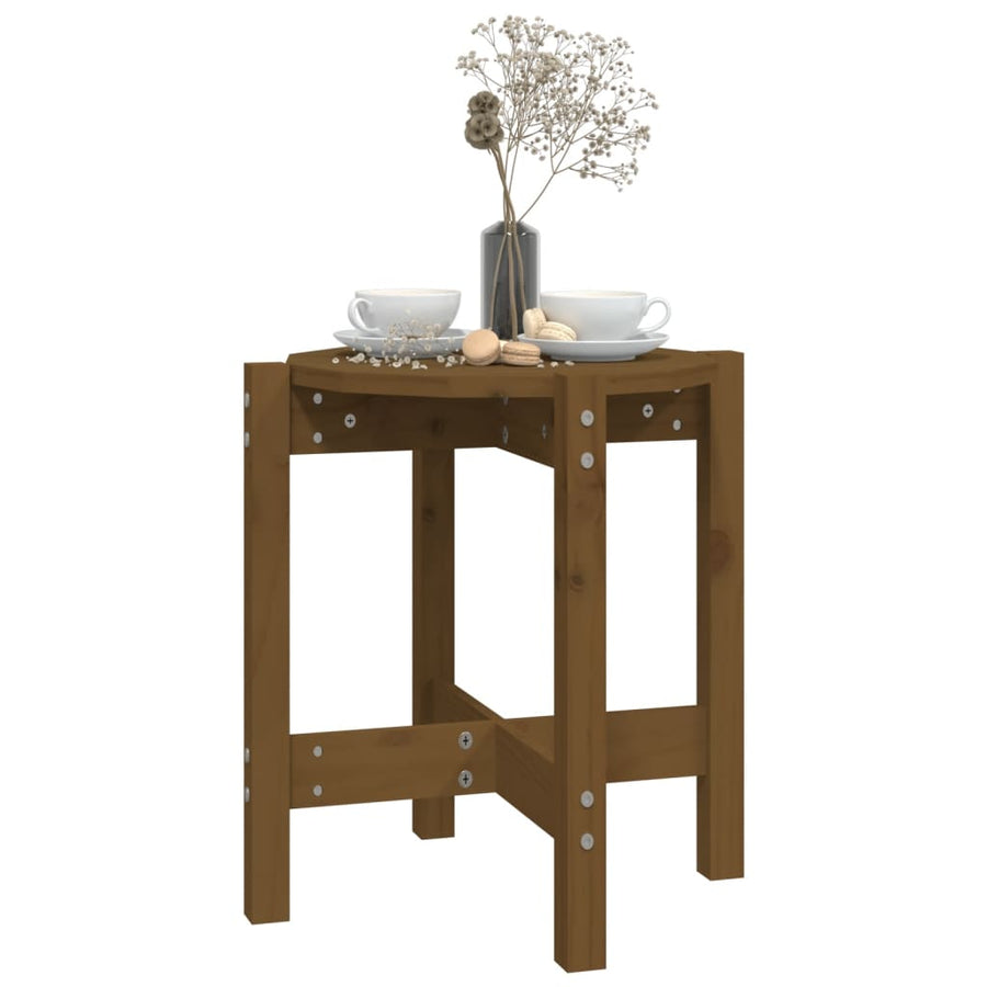 Salontafel Ø 42,5X45 Cm Massief Grenenhout Ø 42.5 x 45 cm Honingbruin