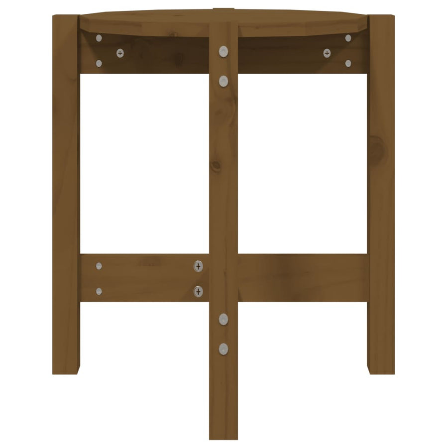 Salontafel Ø 42,5X45 Cm Massief Grenenhout Ø 42.5 x 45 cm Honingbruin
