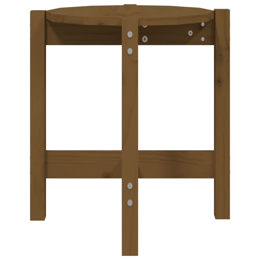 Salontafel Ø 42,5X45 Cm Massief Grenenhout Ø 42.5 x 45 cm Honingbruin
