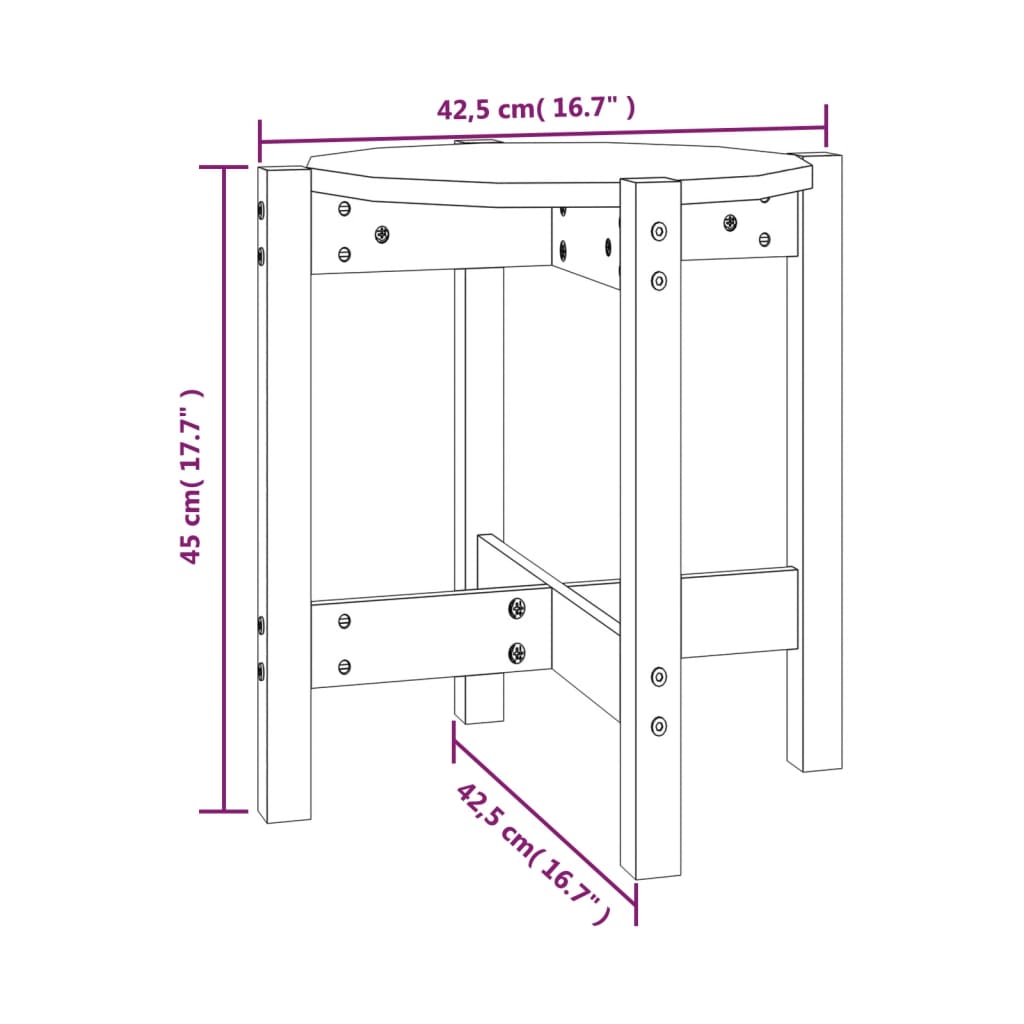 Salontafel Ø 42,5X45 Cm Massief Grenenhout Ø 42.5 x 45 cm Honingbruin