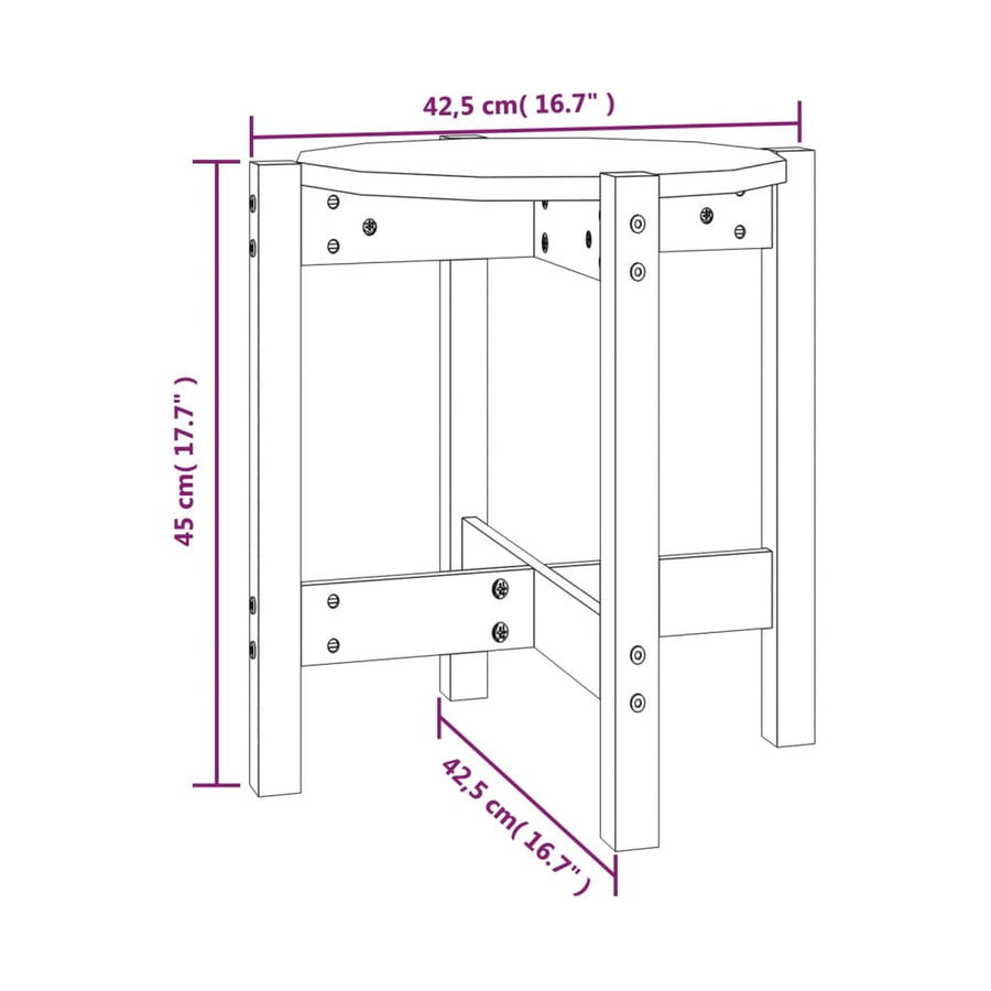 Salontafel Ø 42,5X45 Cm Massief Grenenhout Ø 42.5 x 45 cm Honingbruin