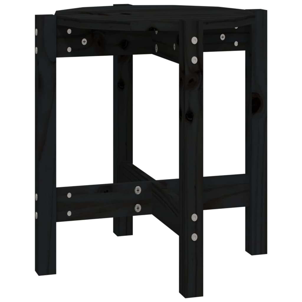 Salontafel Ø 42,5X45 Cm Massief Grenenhout Ø 42.5 x 45 cm Zwart