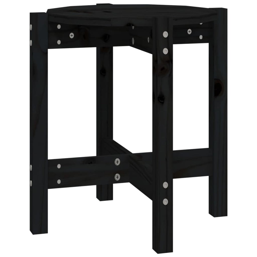 Salontafel Ø 42,5X45 Cm Massief Grenenhout Ø 42.5 x 45 cm Zwart