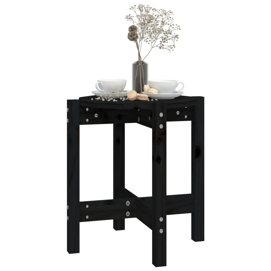 Salontafel Ø 42,5X45 Cm Massief Grenenhout Ø 42.5 x 45 cm Zwart