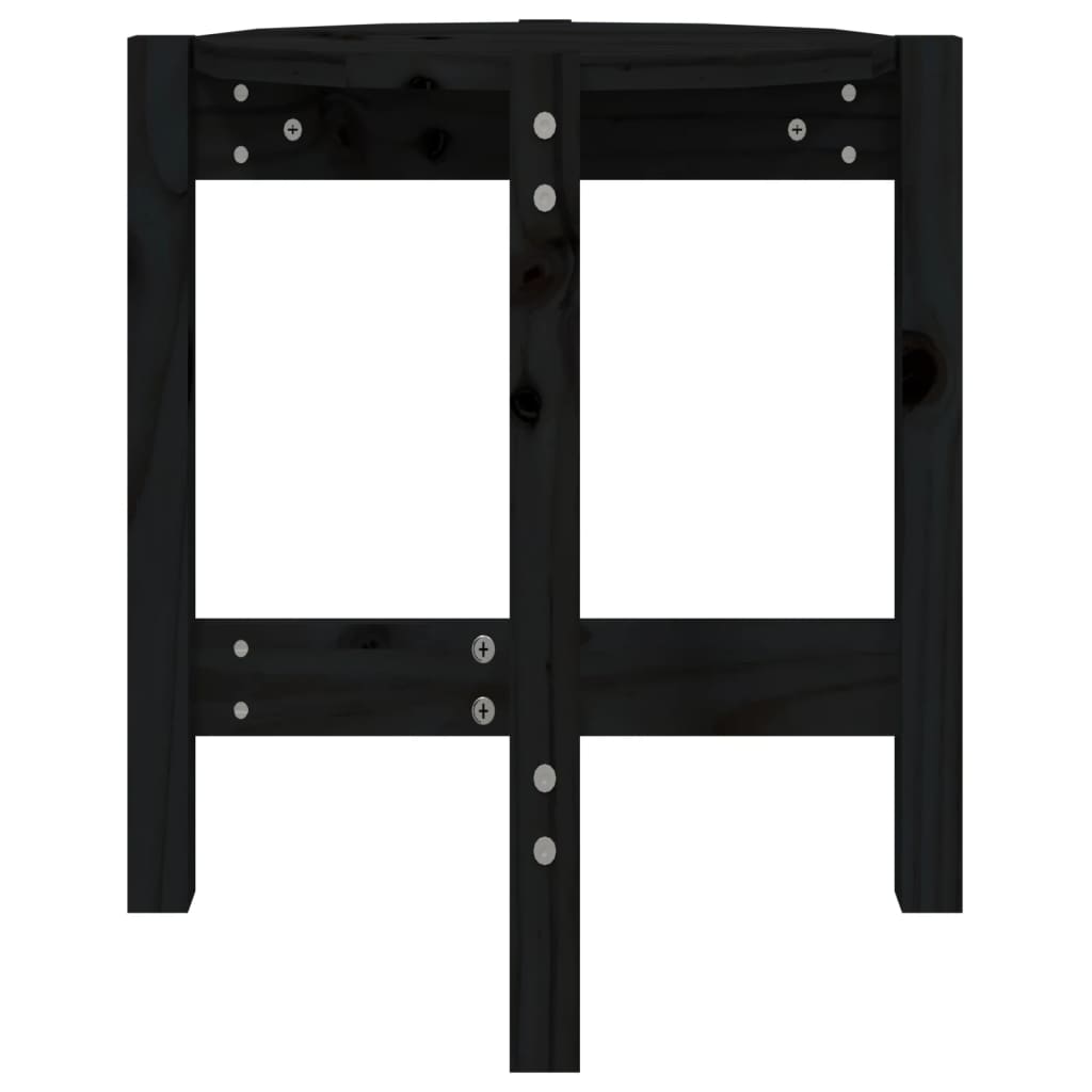 Salontafel Ø 42,5X45 Cm Massief Grenenhout Ø 42.5 x 45 cm Zwart