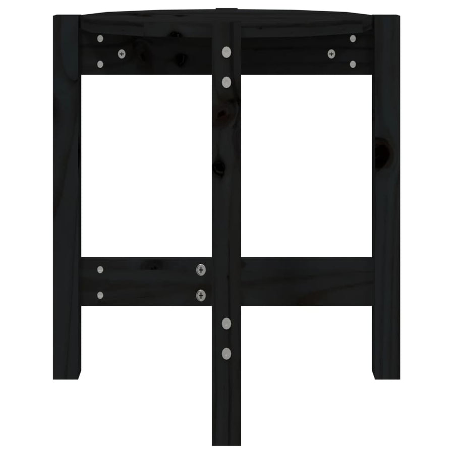 Salontafel Ø 42,5X45 Cm Massief Grenenhout Ø 42.5 x 45 cm Zwart