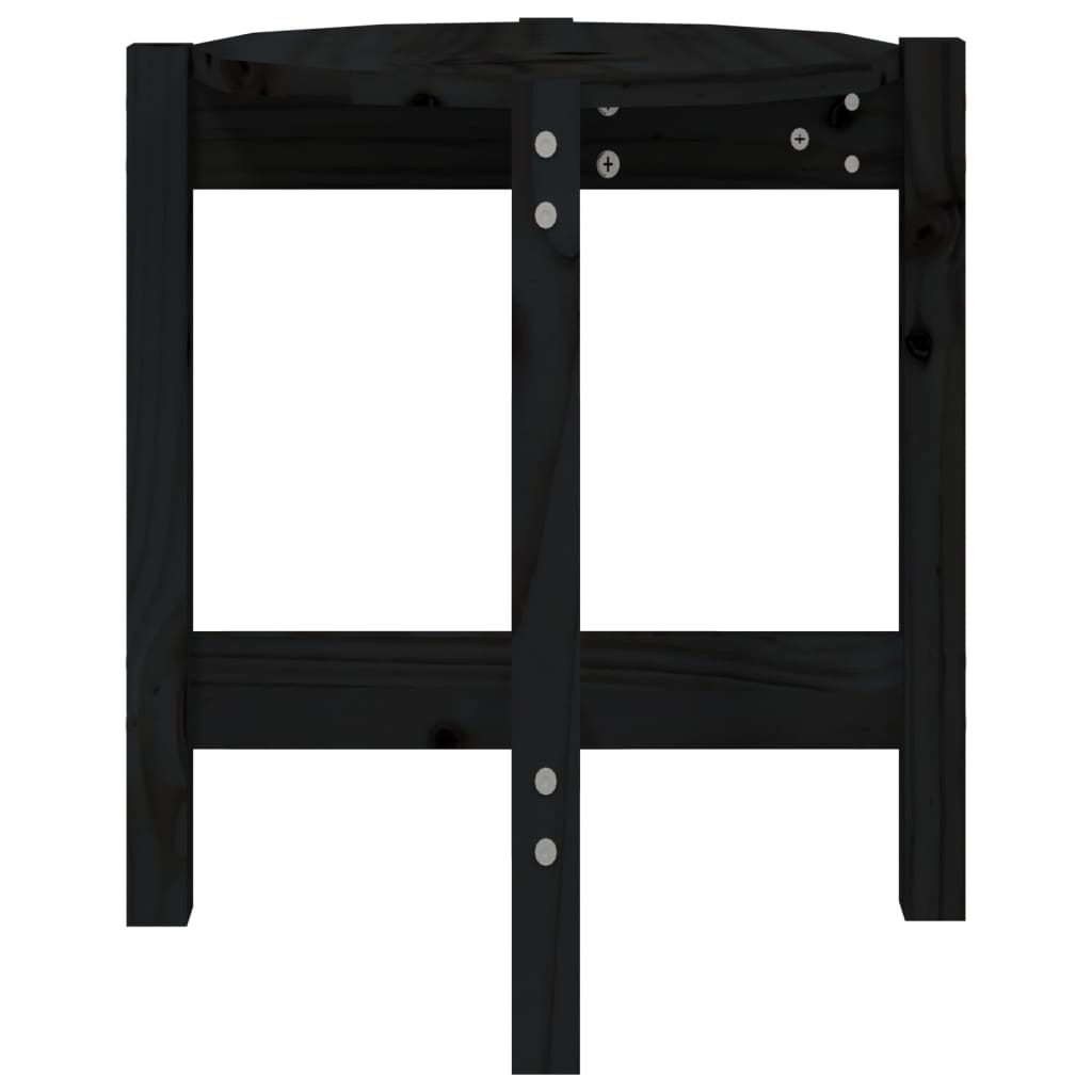 Salontafel Ø 42,5X45 Cm Massief Grenenhout Ø 42.5 x 45 cm Zwart