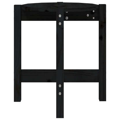Salontafel Ø 42,5X45 Cm Massief Grenenhout Ø 42.5 x 45 cm Zwart