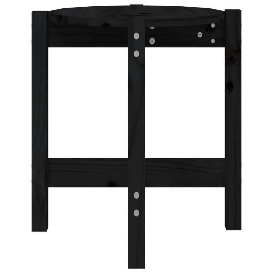Salontafel Ø 42,5X45 Cm Massief Grenenhout Ø 42.5 x 45 cm Zwart