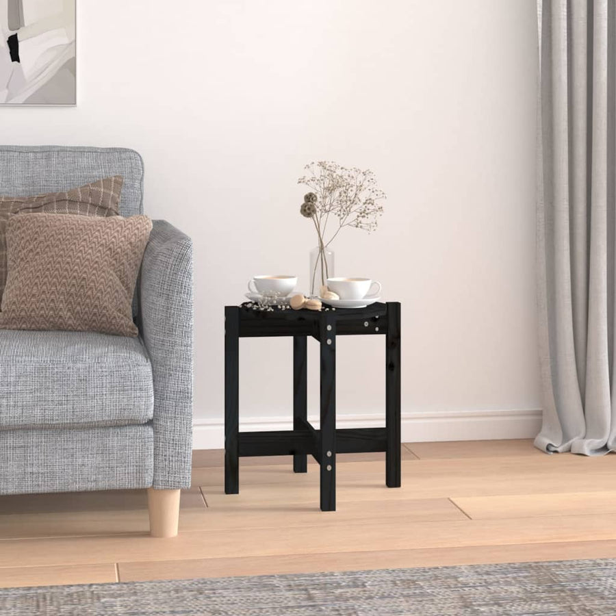 Salontafel Ø 42,5X45 Cm Massief Grenenhout Ø 42.5 x 45 cm Zwart