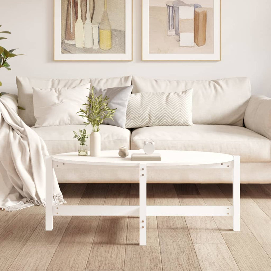 Salontafel Massief Grenenhout 118 x 63 x 45 cm Wit