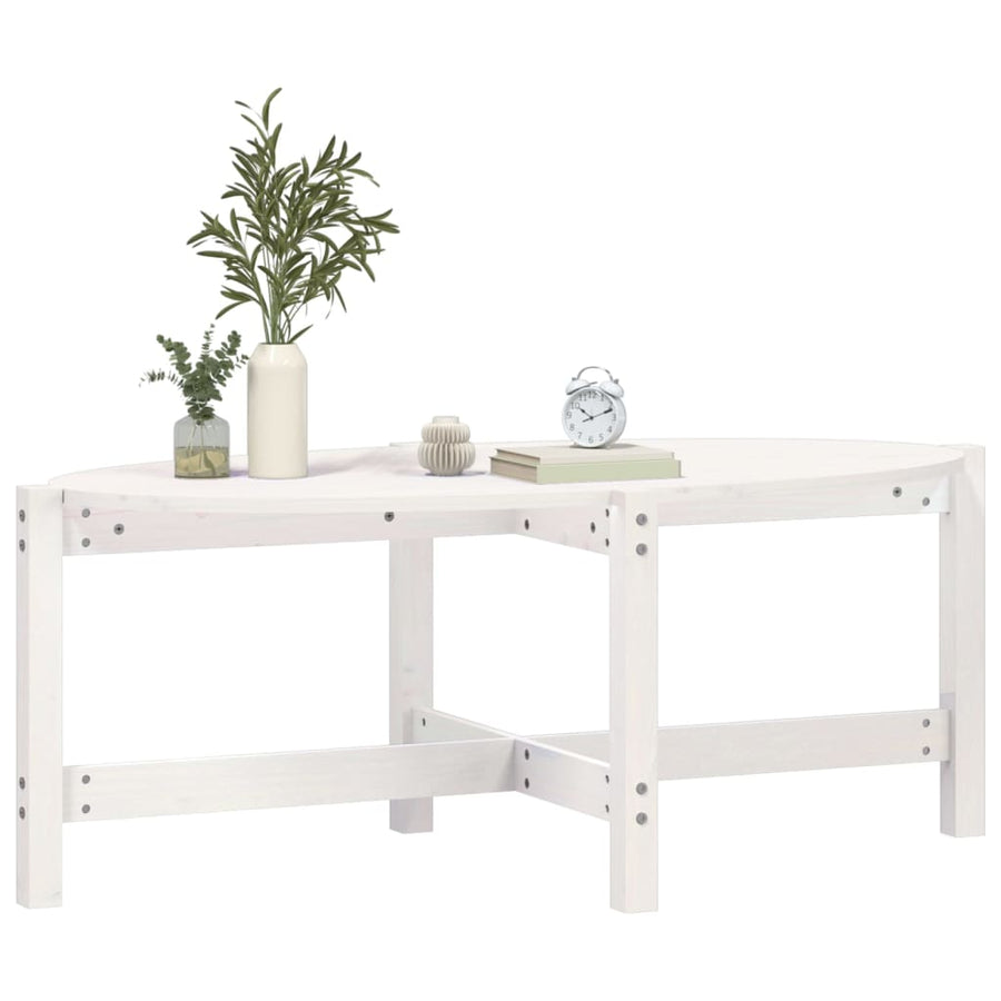 Salontafel Massief Grenenhout 118 x 63 x 45 cm Wit