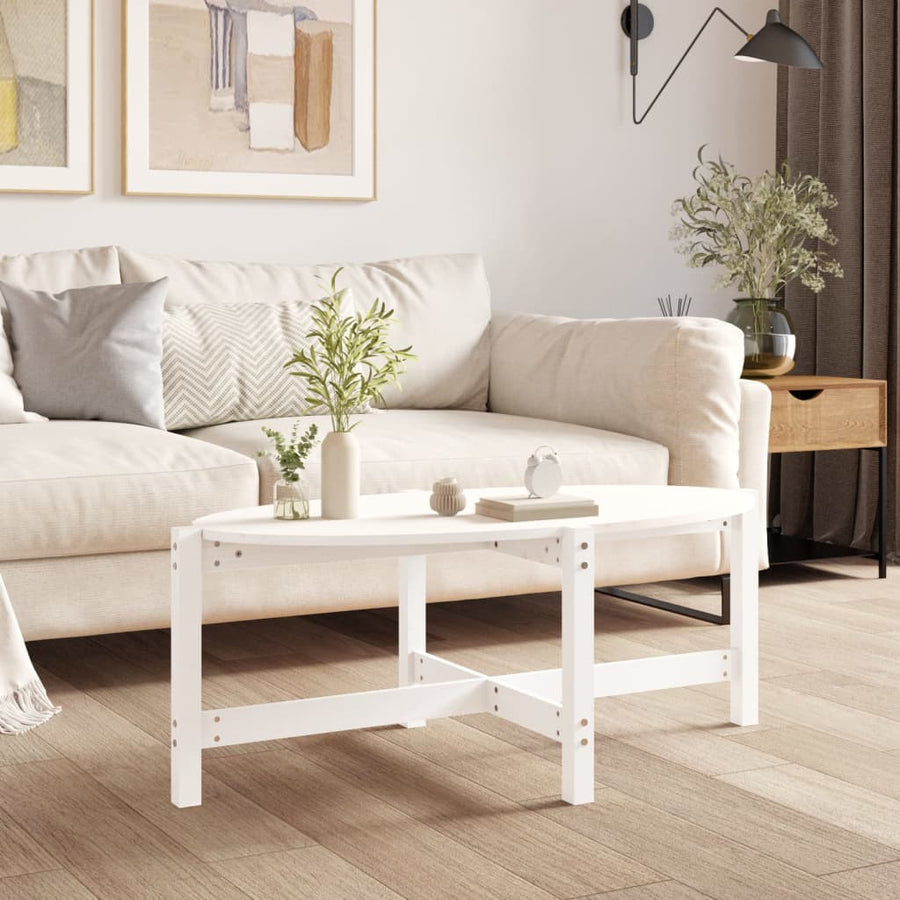 Salontafel Massief Grenenhout 118 x 63 x 45 cm Wit