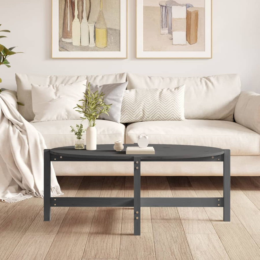 Salontafel Massief Grenenhout 118 x 63 x 45 cm Grijs