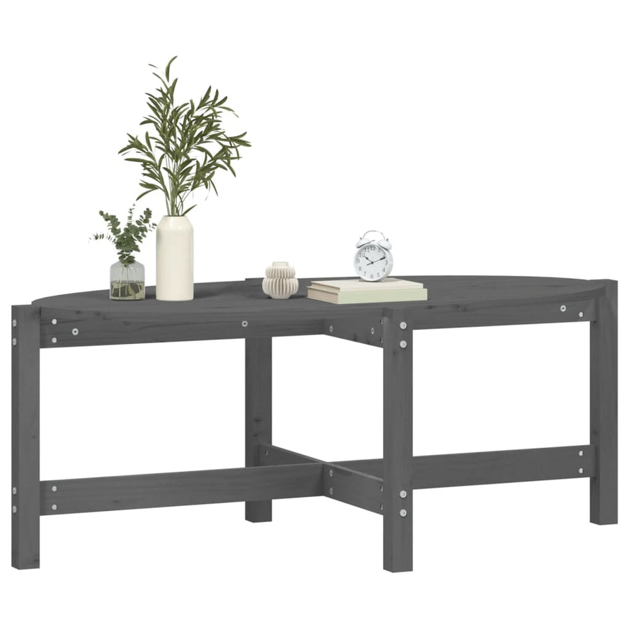 Salontafel Massief Grenenhout 118 x 63 x 45 cm Grijs