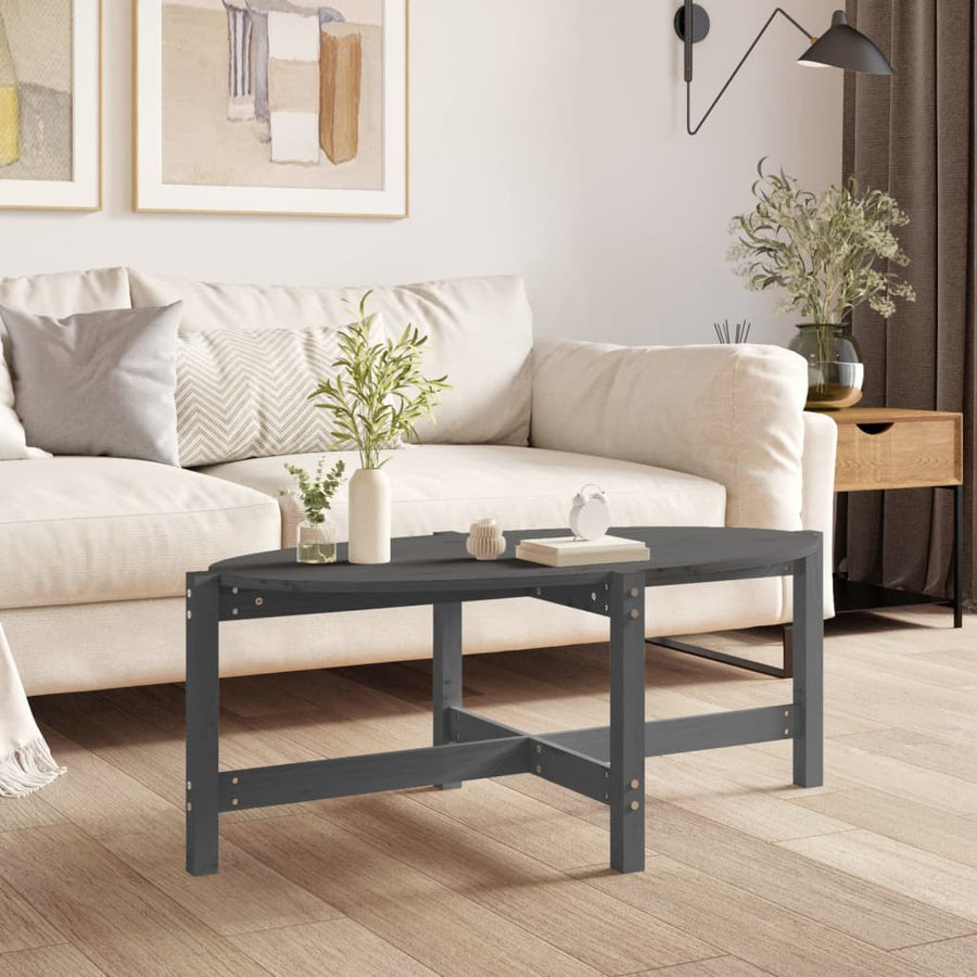 Salontafel Massief Grenenhout 118 x 63 x 45 cm Grijs