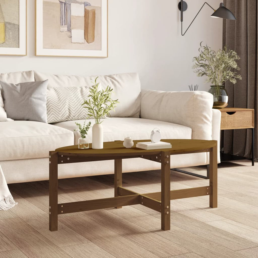 Salontafel 118X63X45 Cm Massief Grenenhout Honingbruin