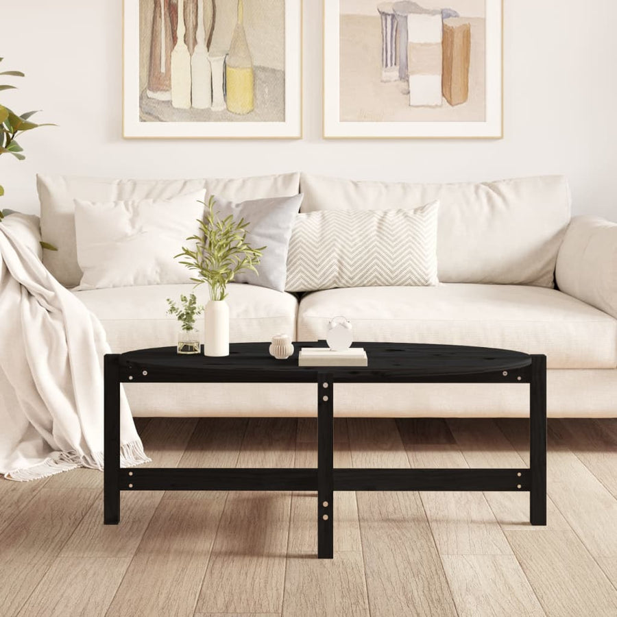 Salontafel 118X63X45 Cm Massief Grenenhout Zwart
