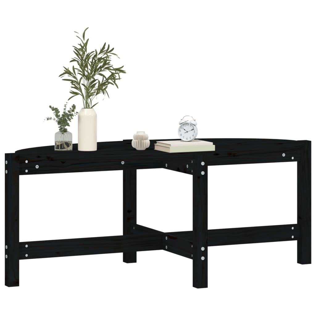 Salontafel 118X63X45 Cm Massief Grenenhout Zwart