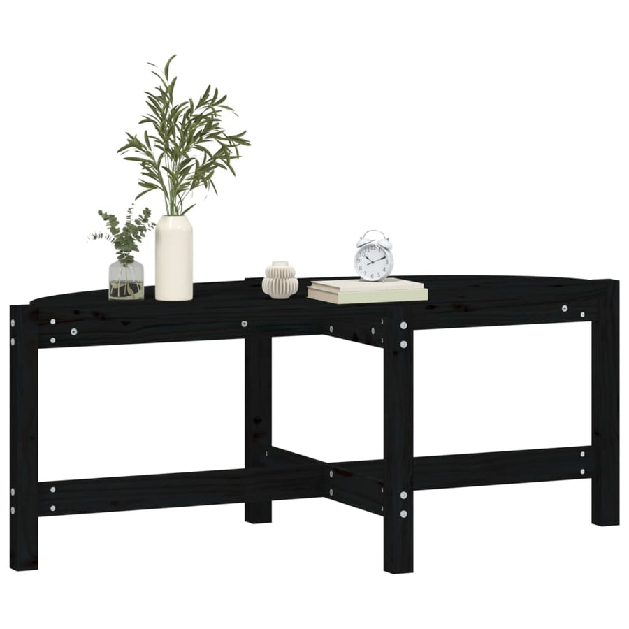Salontafel 118X63X45 Cm Massief Grenenhout Zwart