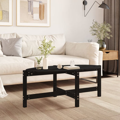 Salontafel 118X63X45 Cm Massief Grenenhout Zwart