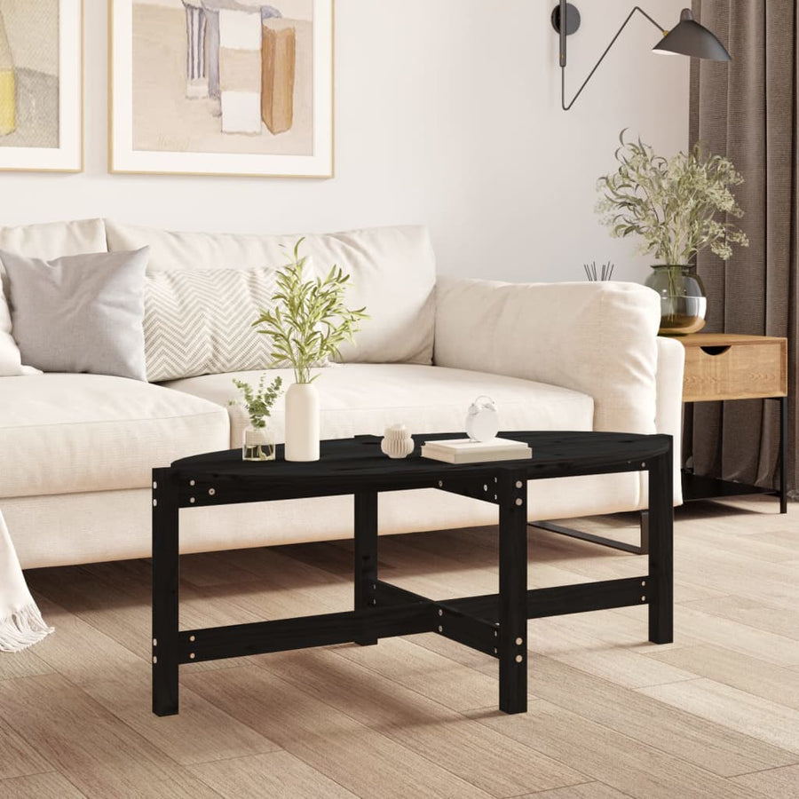 Salontafel 118X63X45 Cm Massief Grenenhout Zwart