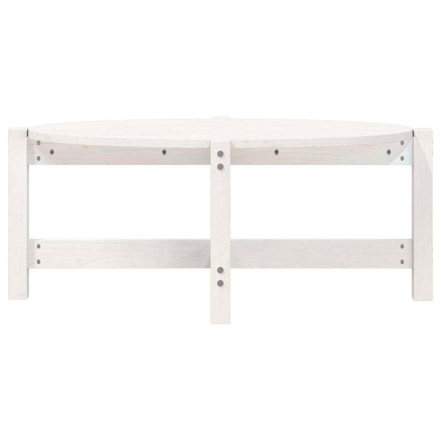 Salontafel 87X48X35 Cm Massief Grenenhout Wit