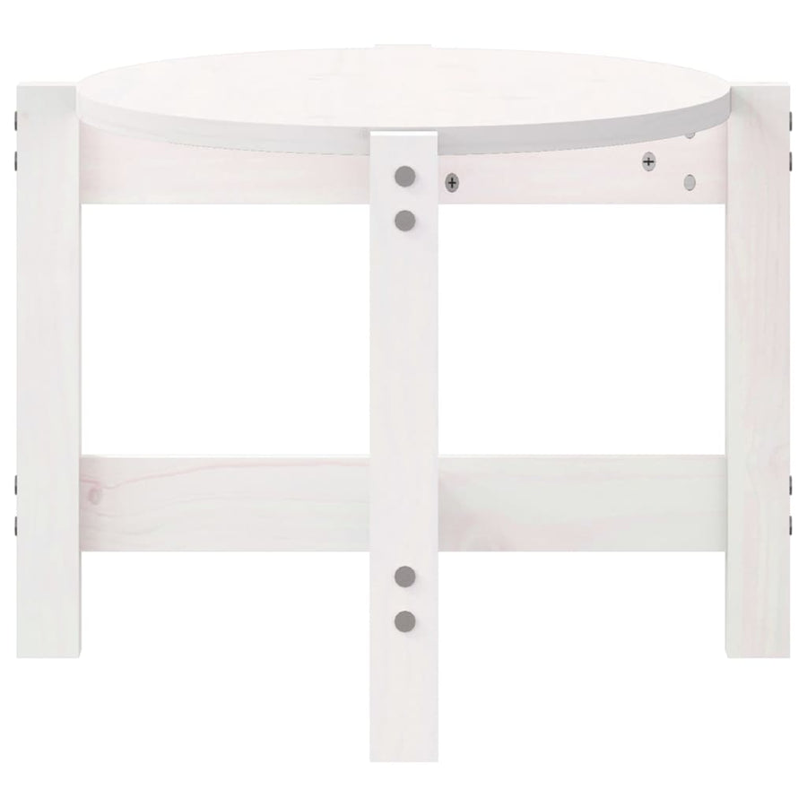 Salontafel 87X48X35 Cm Massief Grenenhout Wit