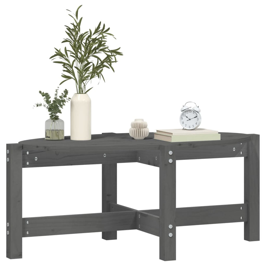 Salontafel Massief Grenenhout 87 x 48 x 35 cm Grijs