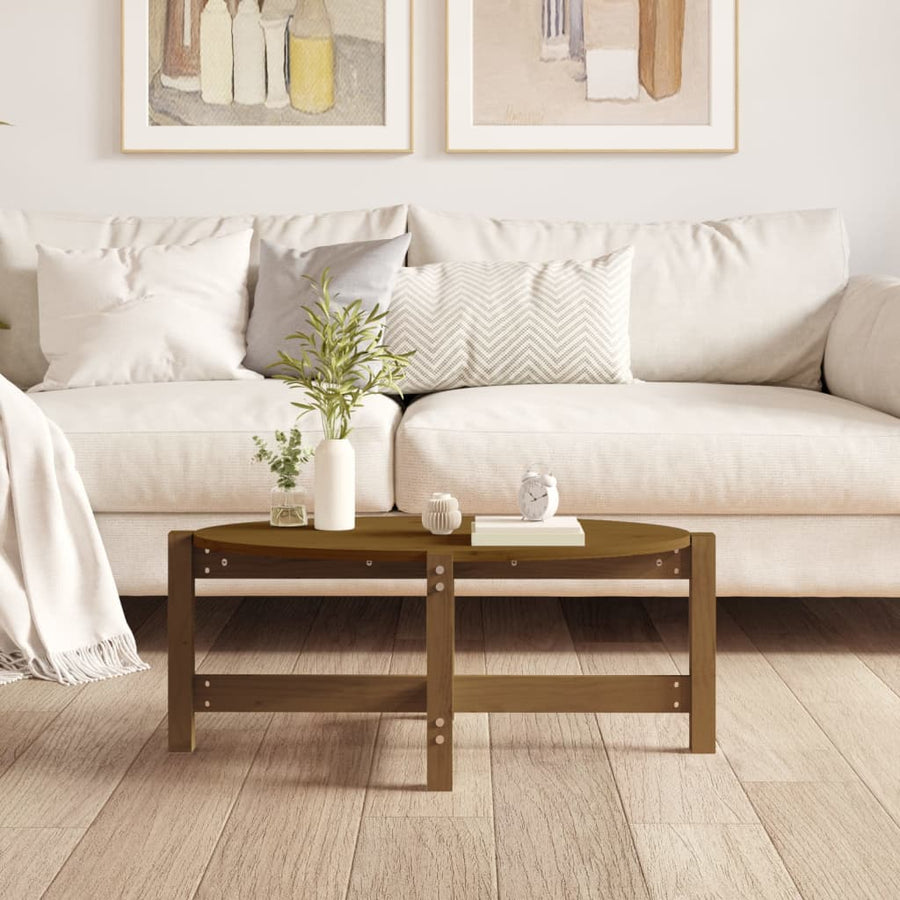 Salontafel Massief Grenenhout 87 x 48 x 35 cm Honingbruin