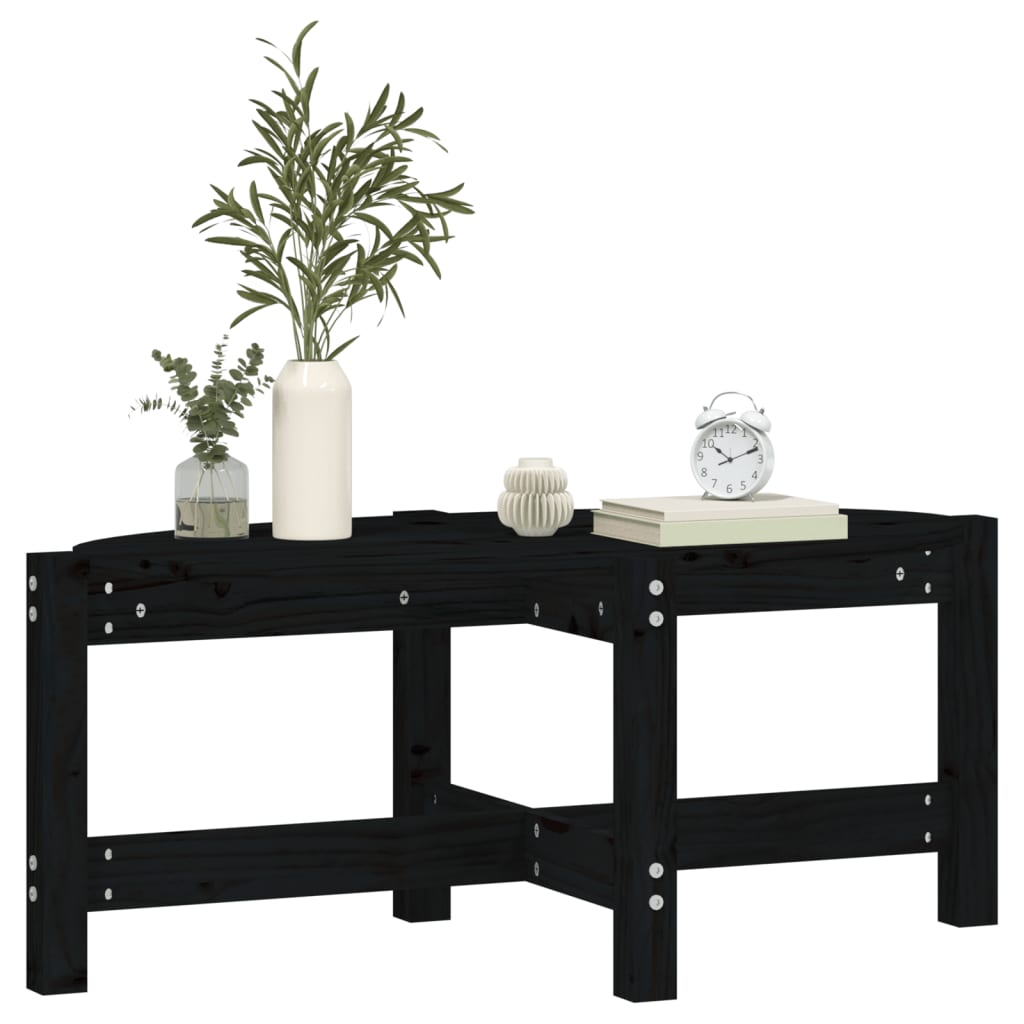 Salontafel Massief Grenenhout 87 x 48 x 35 cm Zwart