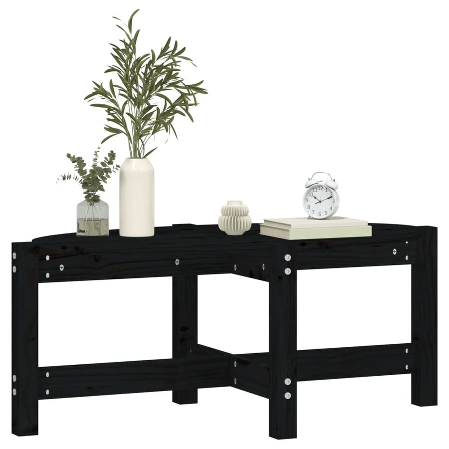 Salontafel Massief Grenenhout 87 x 48 x 35 cm Zwart