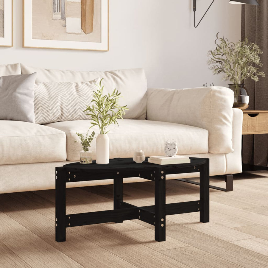 Salontafel Massief Grenenhout 87 x 48 x 35 cm Zwart