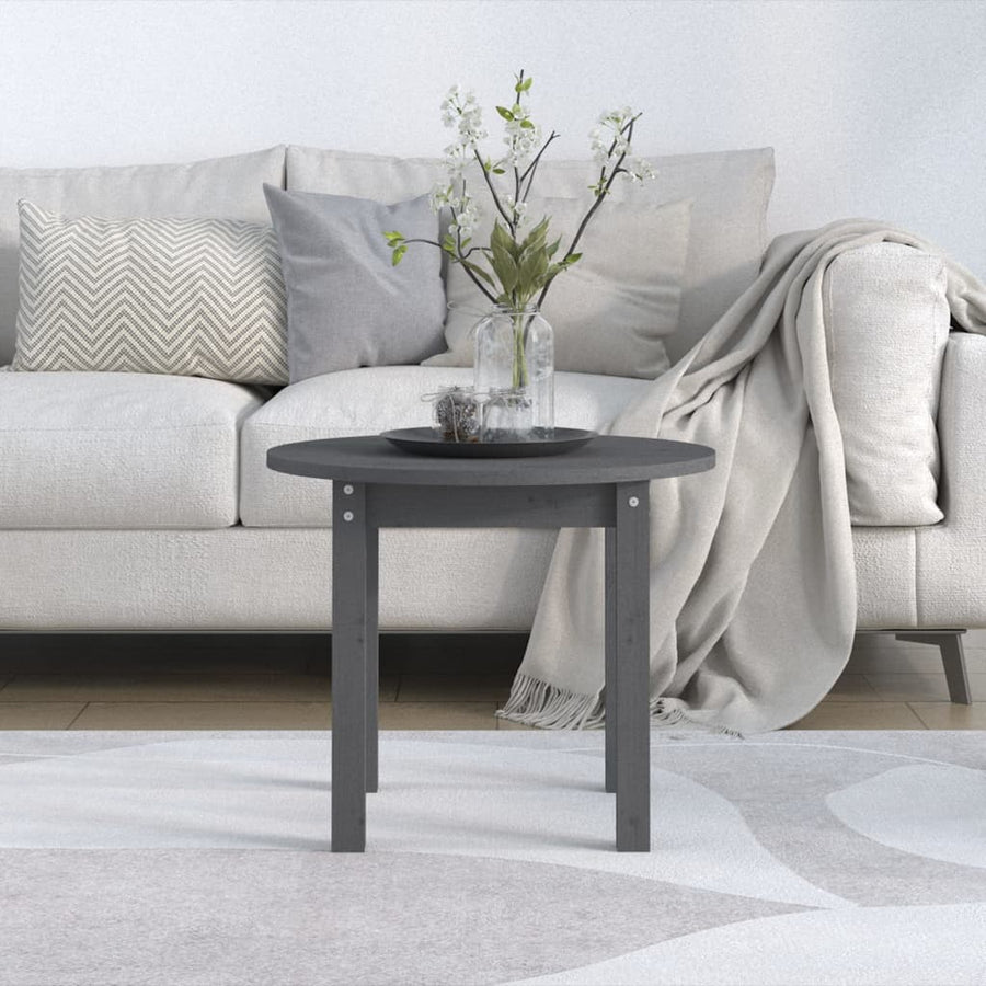 Salontafel Ø 55X45 Cm Massief Grenenhout Grijs