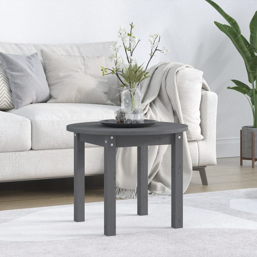 Salontafel Ø 55X45 Cm Massief Grenenhout Grijs