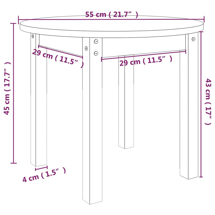 Salontafel Massief Grenenhout Ø 55 x 45 cm Honingbruin
