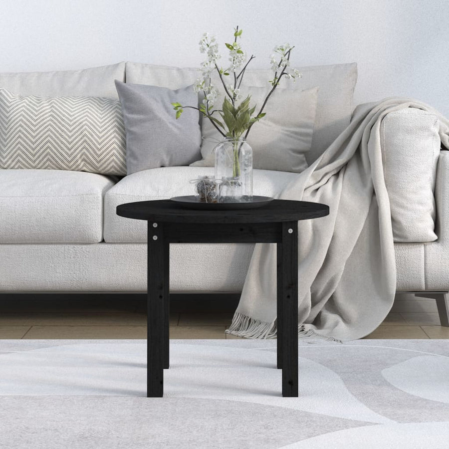 Salontafel Massief Grenenhout Ø 55 x 45 cm Zwart